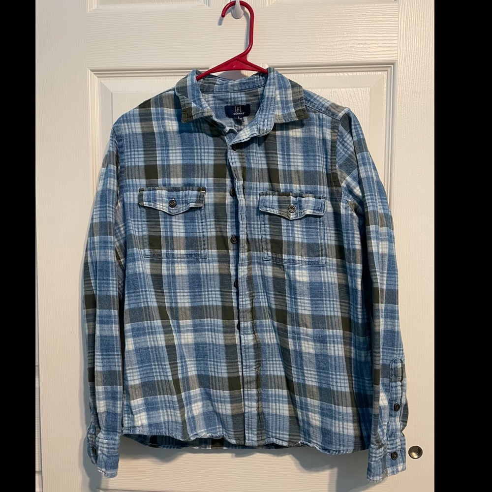 Women’s blue flannel shirt, size small